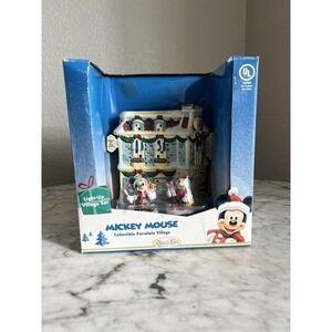 Brass Key Disney Mickey Mouse Light Up Village Toy Shop Collectible Christmas